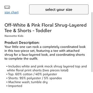 Nannette Matching Sets - SALE Pink Floral Shrug Layered Tee & shorts Nannette Matching Sets - SALE Pink Floral Shrug Layered Tee & shorts